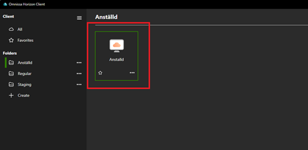 Skärmbild Onnissa Horizon Client
